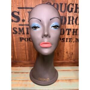 Vintage Harlem 123 Black Woman's Mannequin Head WIG STAND Display Bust 15”